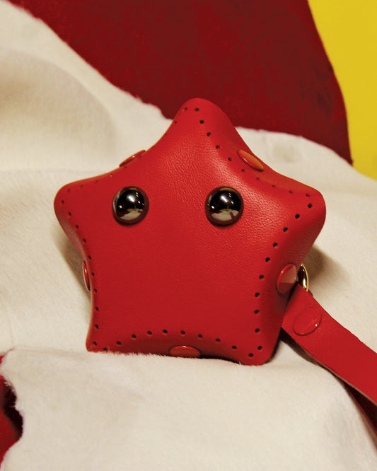 Lucky Star Charm, Leather Red