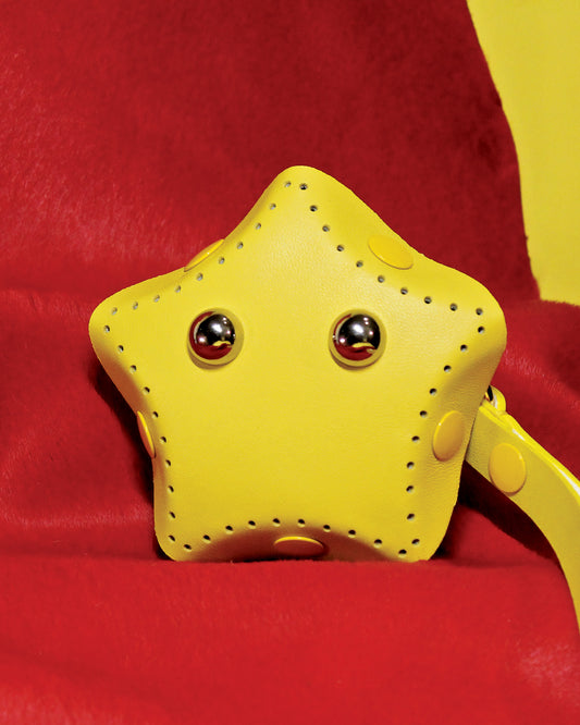 Lucky Star Charm, Leather Yellow